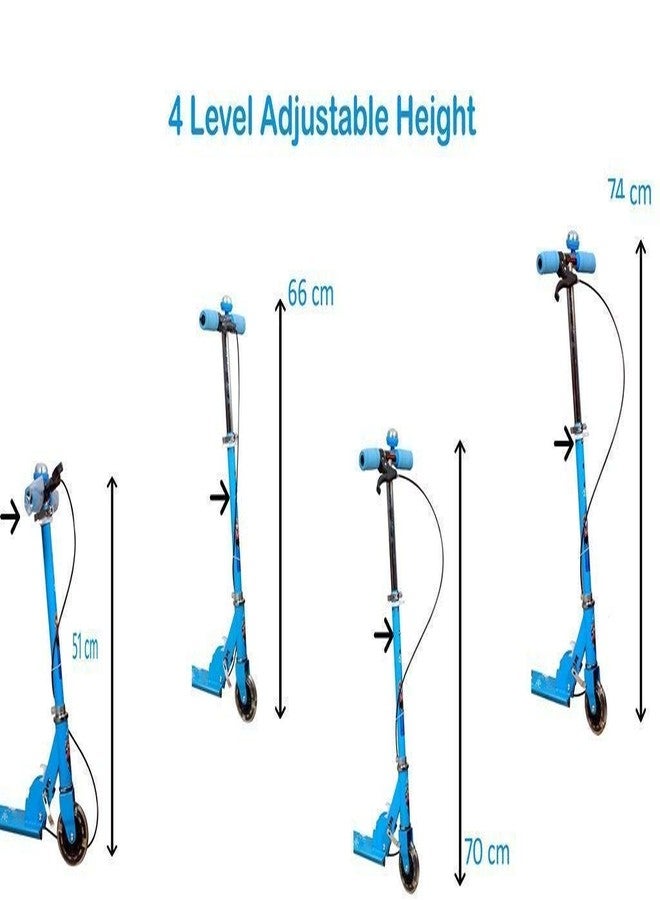 OANGO Kids 3 Wheeler Foldable Scooter Brake and Bell with Height Adjustment & Led Light on Wheel, Kick Scooter for Boys and Girls (Multicolor) (Blue) - Image 5